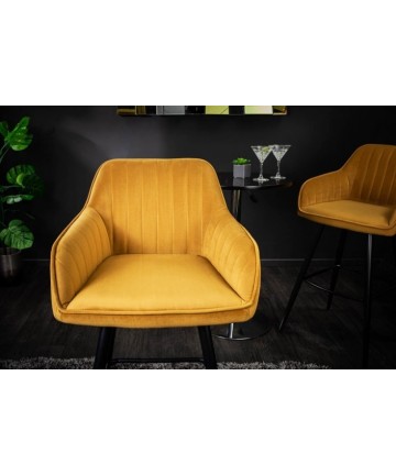 Nowoczesne żółte krzesło barowe