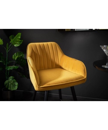 Nowoczesne żółte krzesło barowe