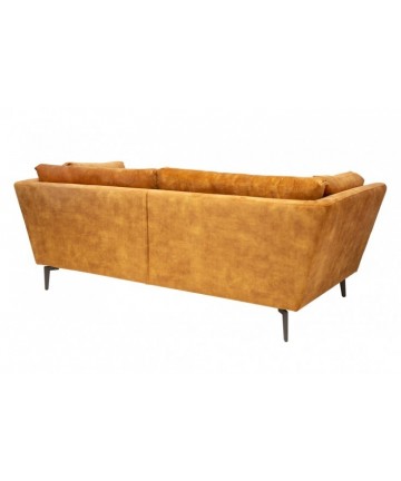 Nowoczesna sofa w musztardowym kolorze