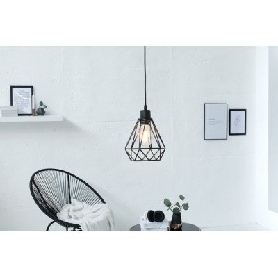 czarna wisząca lampa w stylu indutrialnym 