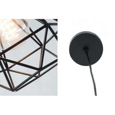 czarna wisząca lampa w stylu indutrialnym 
