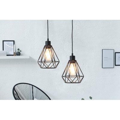 czarna wisząca lampa w stylu indutrialnym 