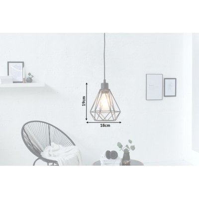 czarna wisząca lampa w stylu indutrialnym 