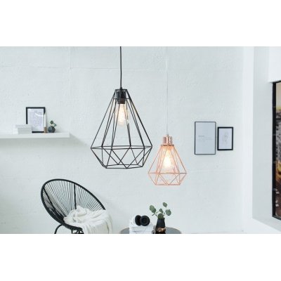 czarna wisząca lampa w stylu indutrialnym