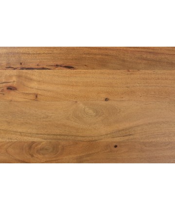 wyjątkowa ławka z litego drewna opierająca się na solidnej metalowej podstawie w kształcie litery X