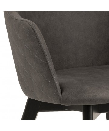 Krzesło Berta antracytowe z czarnymi nogami