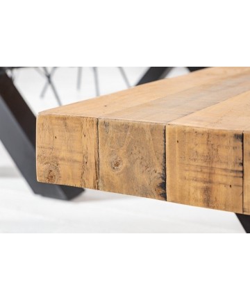 Drewniana loftowa ławka do stołu