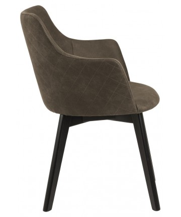 Krzesło Berta brązowo-oliwkowe z czarnymi nogami