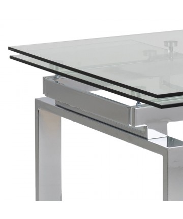 Stół rozkładany Clean szklany 120–200