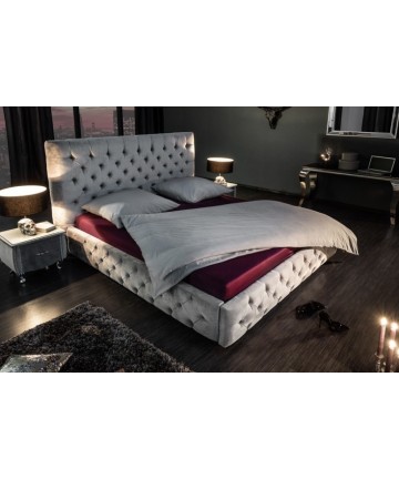 Eleganckie welurowe łóżko 160x200