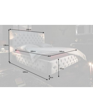 Eleganckie welurowe łóżko 160x200