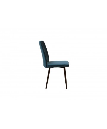 nowoczesne krzesło z możliwością zmiany tapicerki na czarnych , metalowych nogach 