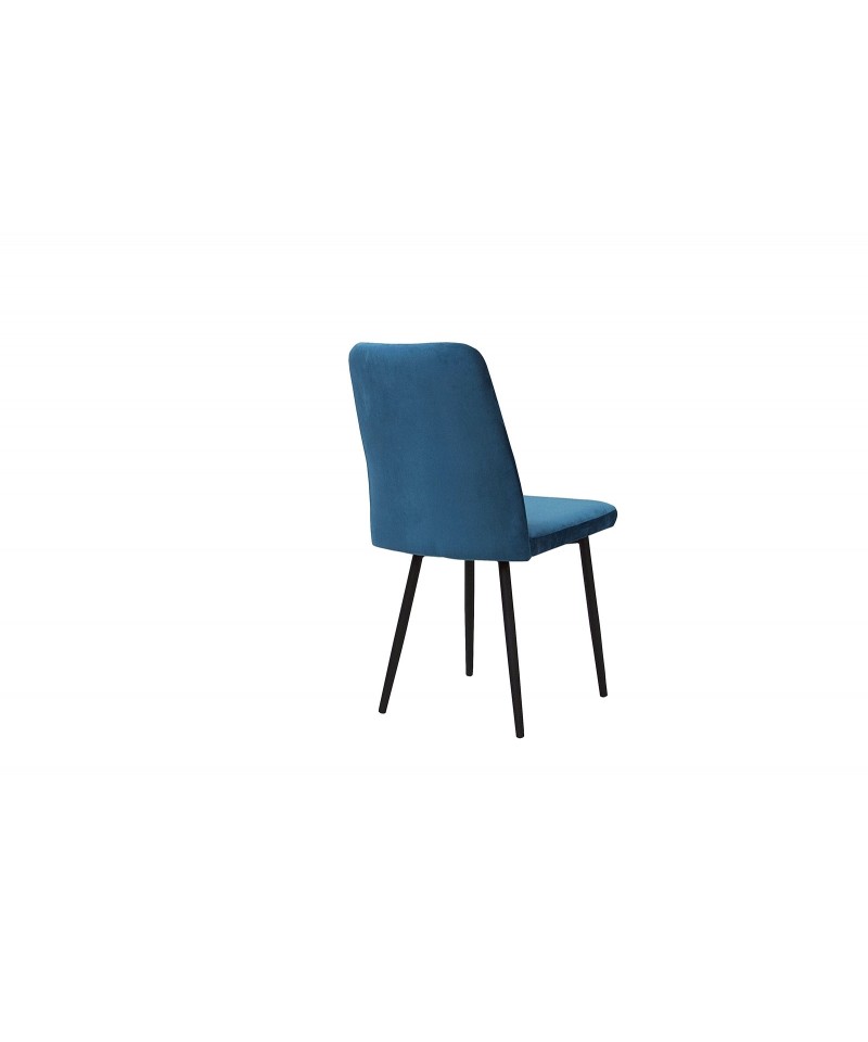 nowoczesne krzesło z możliwością zmiany tapicerki na czarnych , metalowych nogach 