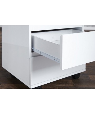 designerska szafka biurowa z szufladami w modnej bieli 