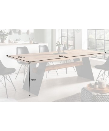 Masywny dębowy stół styl loftowy