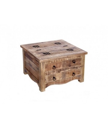 Drewniany stolik z szufladami