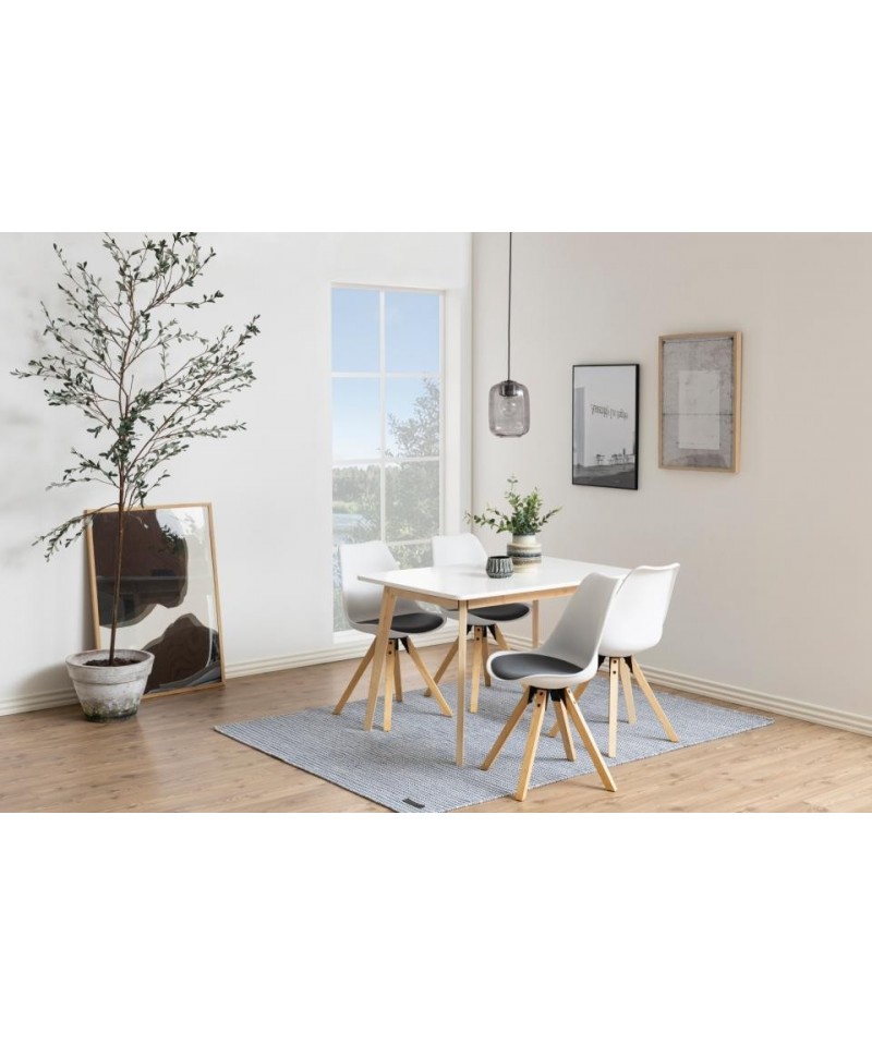 Elegancki biały stół 120 cm do jadalni w stylu skandynawskim