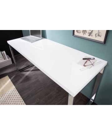 Eleganckie białe biurko w połysku 160