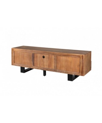 designerski stolik pod telewizor wykonany z litego drewna 