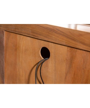 designerski stolik pod telewizor wykonany z litego drewna 