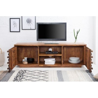 Masywna szafka RTV 150 z litego drewna 3d