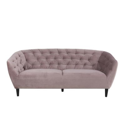 Pudrowa różowa sofa do salonu glamour – Riana Velvet