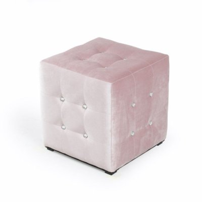 Pufa Pic Diamond 1 osobowa Pudrowy Róż  velvet glamour z kryształkami
