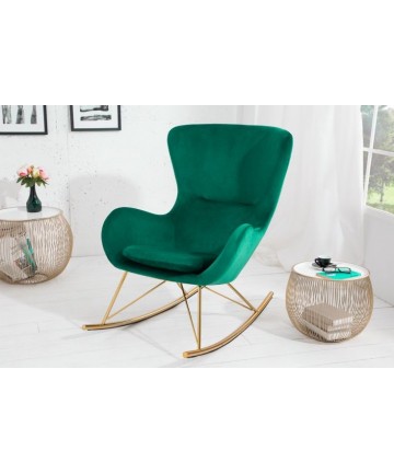 Luksusowy zielony fotel bujany