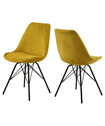 Krzesło Eva żółty sztruks