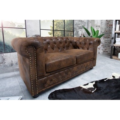 Sofa brązowa Luxury Chesterfield