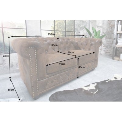 Sofa brązowa Luxury Chesterfield