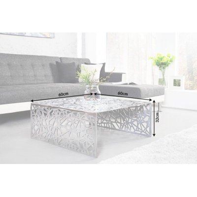 Ława Alu Korsa 75 aluminiowa nowoczesna designerski stolik do jadalni