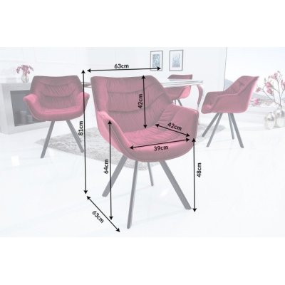 Krzesło Miami Bordowe Velvet