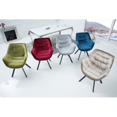 Krzesło Miami Bordowe Velvet z podłokietnikami