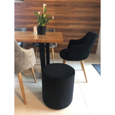 Pufa okrągła 45 cm welurowa – nowoczesna pufa do salonu