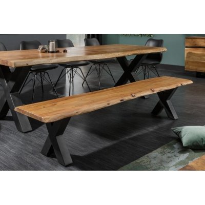 designerska drewniana ławka do salonu 