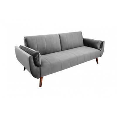 nowoczesna sofa w szarym kolorze wykonana z aksamitnej tkaniny