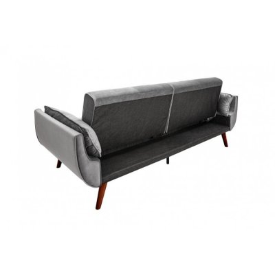 nowoczesna sofa w szarym kolorze wykonana z aksamitnej tkaniny