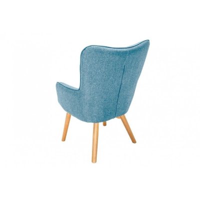 designerski fotel z podłokietnikami w przepięknym jasnoniebieskim kolorze