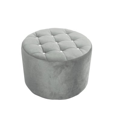 Pufa szara okrągła - 60 cm z kryształkami - Modo4u.pl